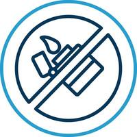 No Lighter Line Blue Two Color Icon vector