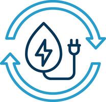 Water Energy Line Blue Two Color Icon vector