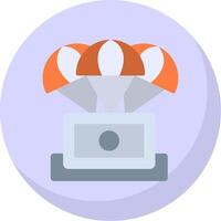 Space Capsule Flat Bubble Icon vector