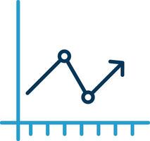 Arrow Chart Line Blue Two Color Icon vector