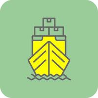 Yacht Filled Yellow Icon vector