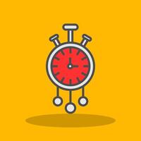 Clock Filled Shadow Icon vector