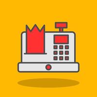 Cash Register Filled Shadow Icon vector