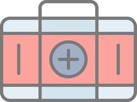First Aid Kit Line Filled Light Icon vector