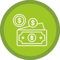 Dollar Line Multi Circle Icon vector