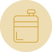 Flask Line Yellow Circle Icon vector