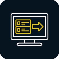 Data Transfer Line Yellow White Icon vector