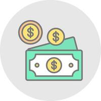 Dollar Line Filled Light Icon vector