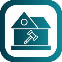 Home Bid Glyph Gradient Corner Icon vector