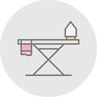 Iron Board Line Filled Light Icon vector