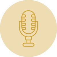 Microphone Line Yellow Circle Icon vector