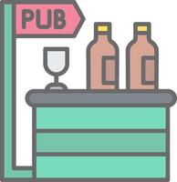 pub línea lleno ligero icono vector