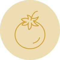 Tomato Line Yellow Circle Icon vector