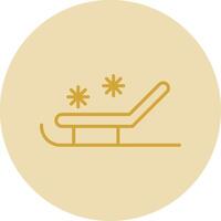 Sled Line Yellow Circle Icon vector