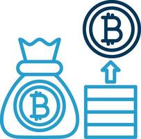 Bitcoin Line Blue Two Color Icon vector