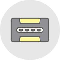 Cassette Line Filled Light Icon vector