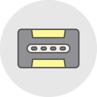 Cassette Line Filled Light Icon vector