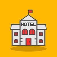 Hotel Filled Shadow Icon vector