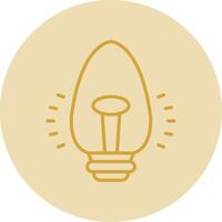 Light Bulb Line Yellow Circle Icon vector