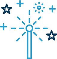 Sparkler Line Blue Two Color Icon vector