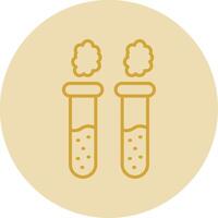 Test Tubes Line Yellow Circle Icon vector