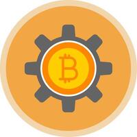 Bitcoin Management Flat Multi Circle Icon vector