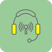 Headphones Filled Yellow Icon vector