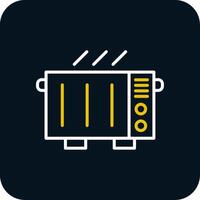 Electric Heater Line Yellow White Icon vector