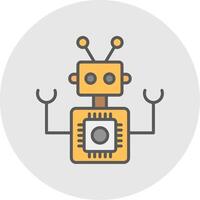 Robot Line Filled Light Icon vector