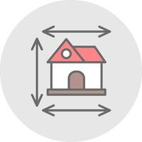 Home Dimensions Line Filled Light Icon vector