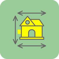 Home Dimensions Filled Yellow Icon vector