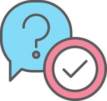 Question Line Filled Light Icon vector