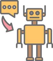 robot línea lleno ligero icono vector