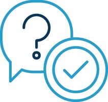 Question Line Blue Two Color Icon vector
