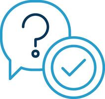 Question Line Blue Two Color Icon vector