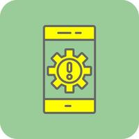 Warning Filled Yellow Icon vector