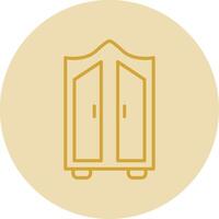 Wardrobe Line Yellow Circle Icon vector
