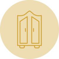 Wardrobe Line Yellow Circle Icon vector