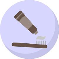 Tooth Brush Flat Bubble Icon vector