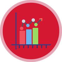 Bar Chart Flat Multi Circle Icon vector