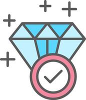 Diamond Line Filled Light Icon vector