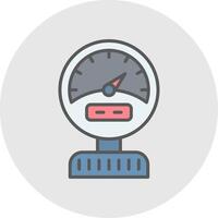 Pressure Gauge Line Filled Light Icon vector