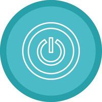 Power Button Line Multi Circle Icon vector