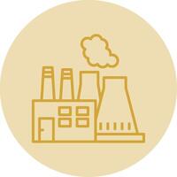 Power Plant Line Yellow Circle Icon vector