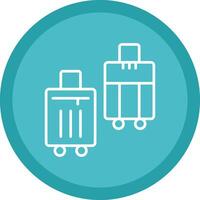 Suitcases Line Multi Circle Icon vector