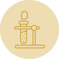 Test Tube Line Yellow Circle Icon vector