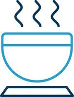 Bowl Line Blue Two Color Icon vector