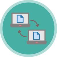 Data Sharing Flat Multi Circle Icon vector