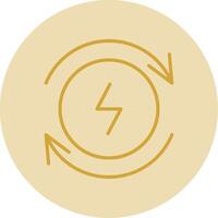 Electricity Line Yellow Circle Icon vector