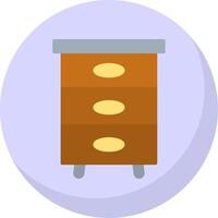 Filling Cabinet Flat Bubble Icon vector